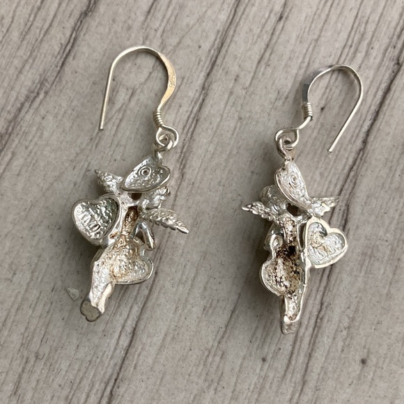 Sterling angel with hearts earrings - Picture 4 of 8